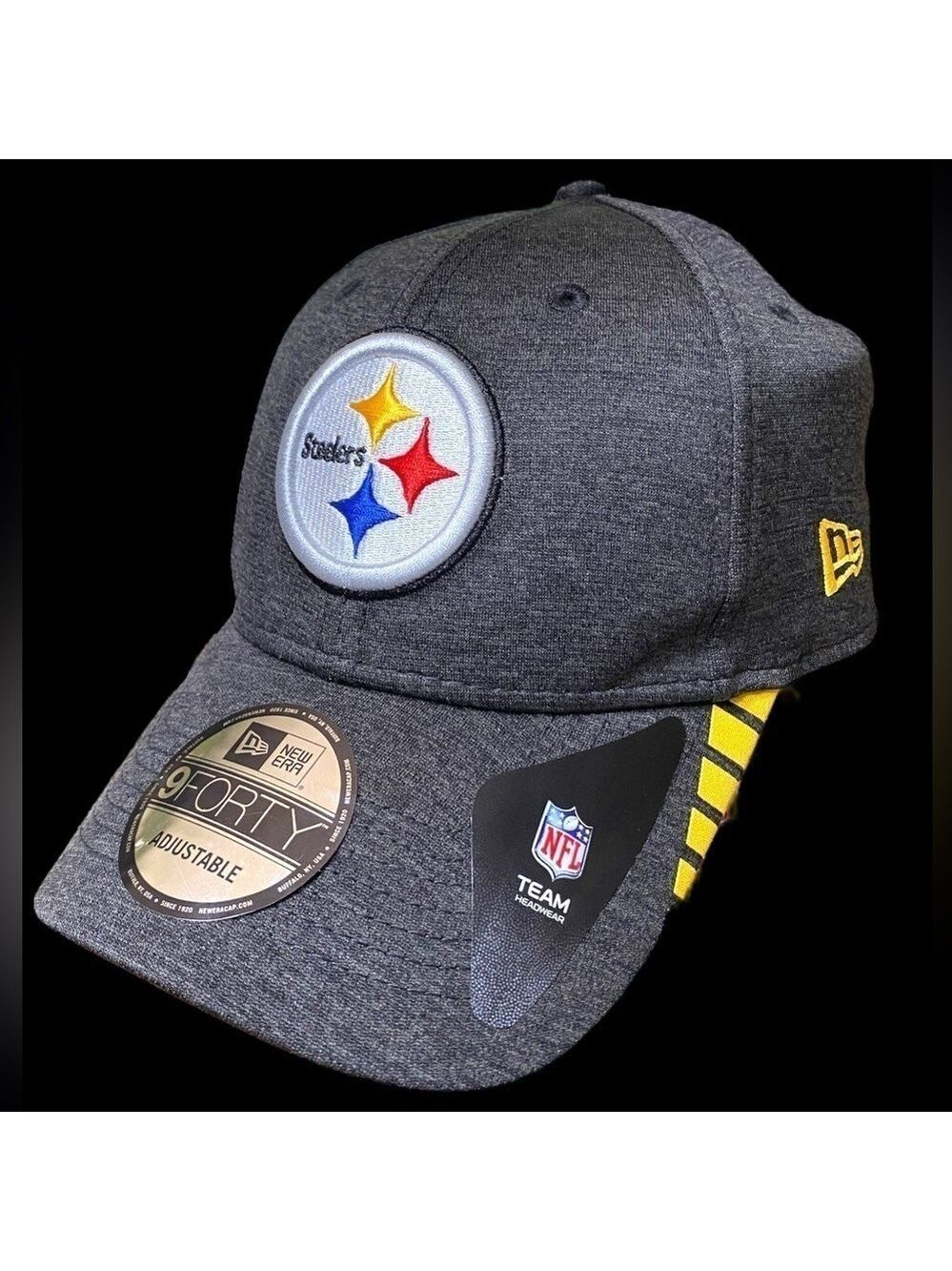 9FORTY-NWT Steelers “Heinz Field” NFL official. Dark gray w/logo/velcro back